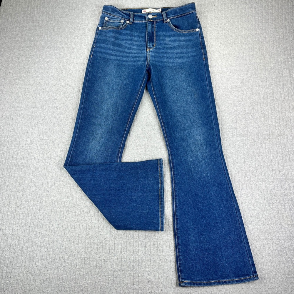 Levi's 726 Flare Bootcut Jeans Women 16/27X28 1/2 Blue High‎ Rise dark wash